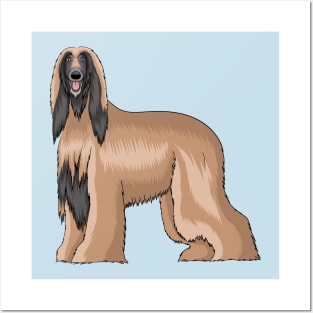 Afghan hound dog cartoon illustration Posters and Art